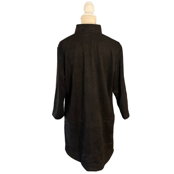 Tuckernuck Suede Clifton Dress in black size XL faux suede mini stand collar - Picture 9 of 11
